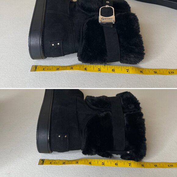 G by Guess Aussie Faux Fur Black Booties Size 7 - Picture 14 of 16
